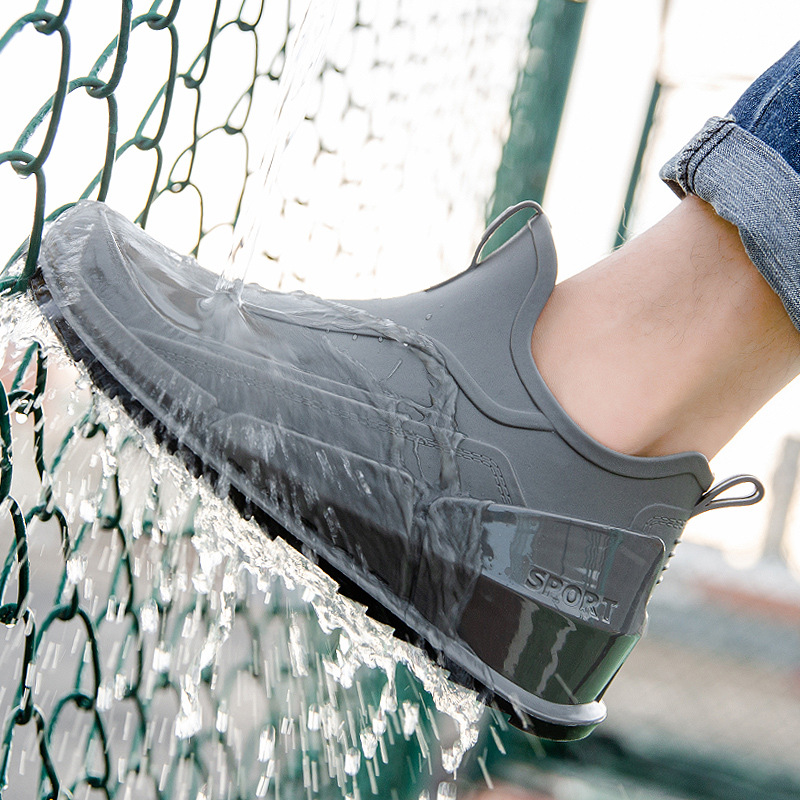 Fishing Boots - メンズショートチューブレインブーツ、滑り止めラバーシューズ、軽量ハイキングシューズ、耐久性のある防水レインブーツ、アウトドアフィッシングシューズ、夏