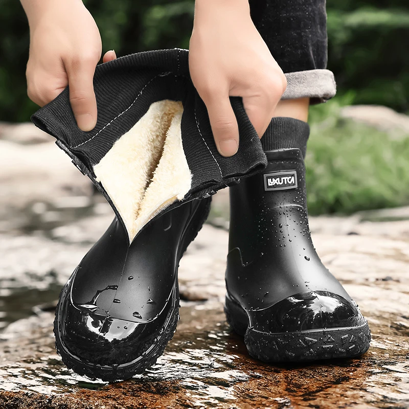 メンズ冬用防水レインブーツ、フリース裏地付きソックスカフ、防 - Fishing Socks のレビューと価格