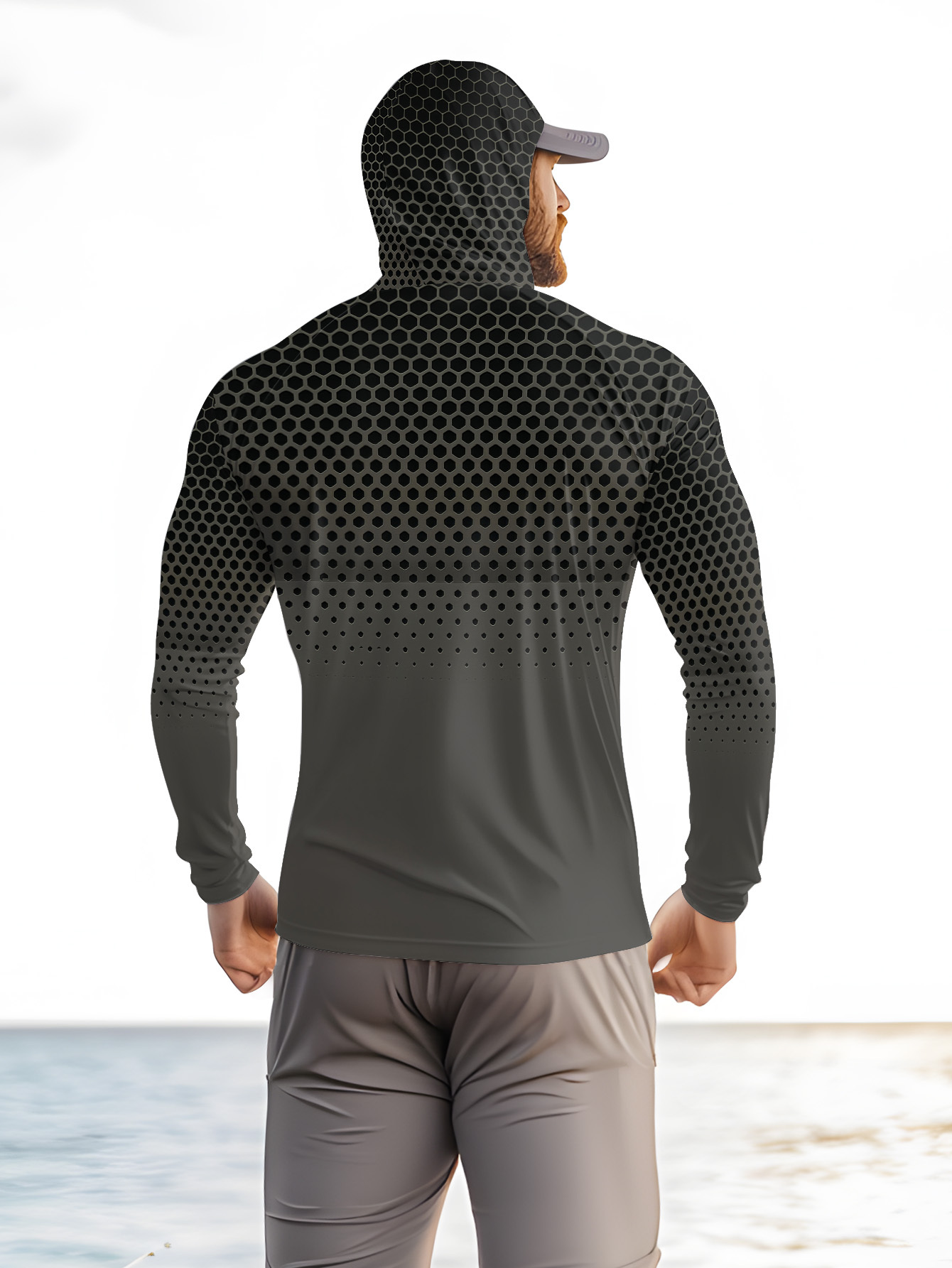 メンズサマーUPF50+フィッシングフーディー、フェイスマス - Fishing Hoodie のレビューと価格