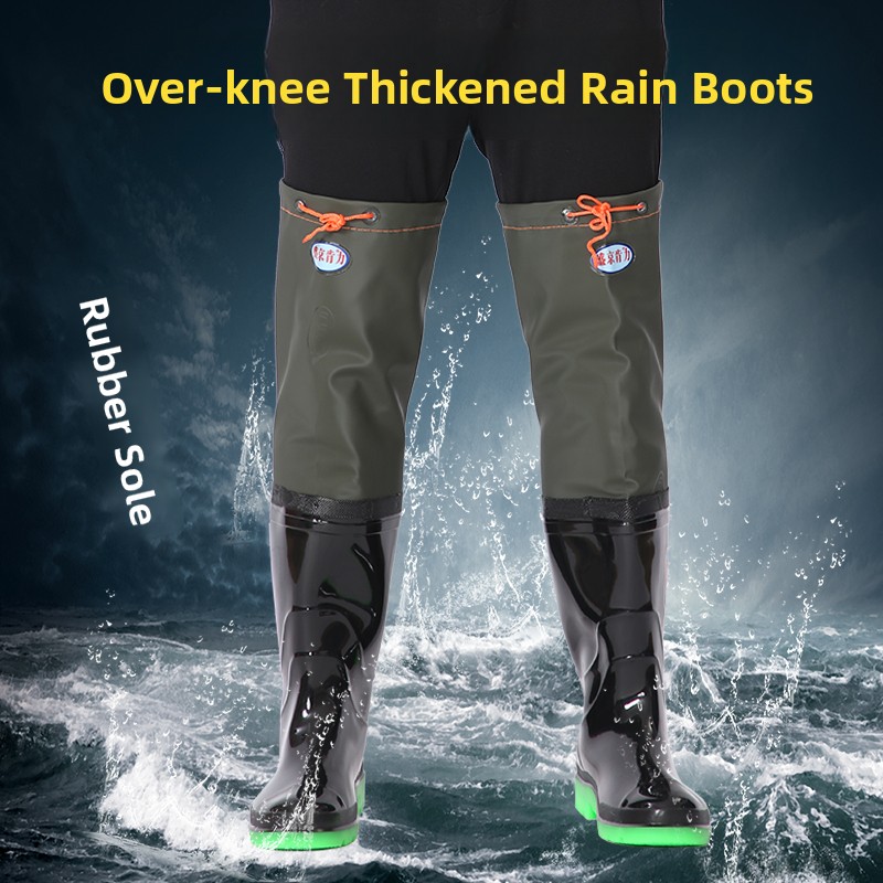 厚底オーバーニーレインブーツ メンズハイチューブウェーディン - Fishing Boots のレビューと価格