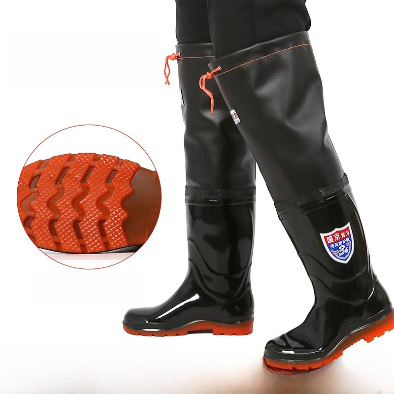 厚底オーバーニーレインブーツ メンズハイチューブウェーディン - Fishing Boots のレビューと価格